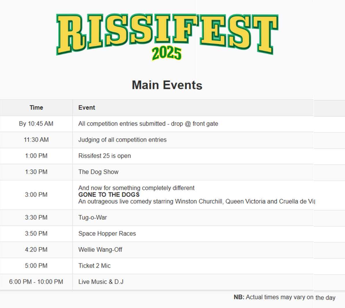 Time Table